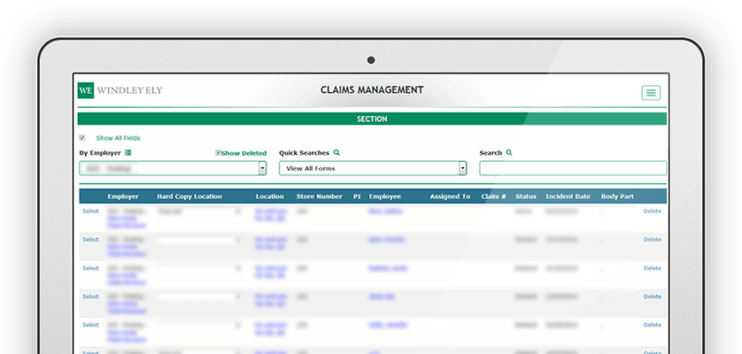 Claims Management Search
